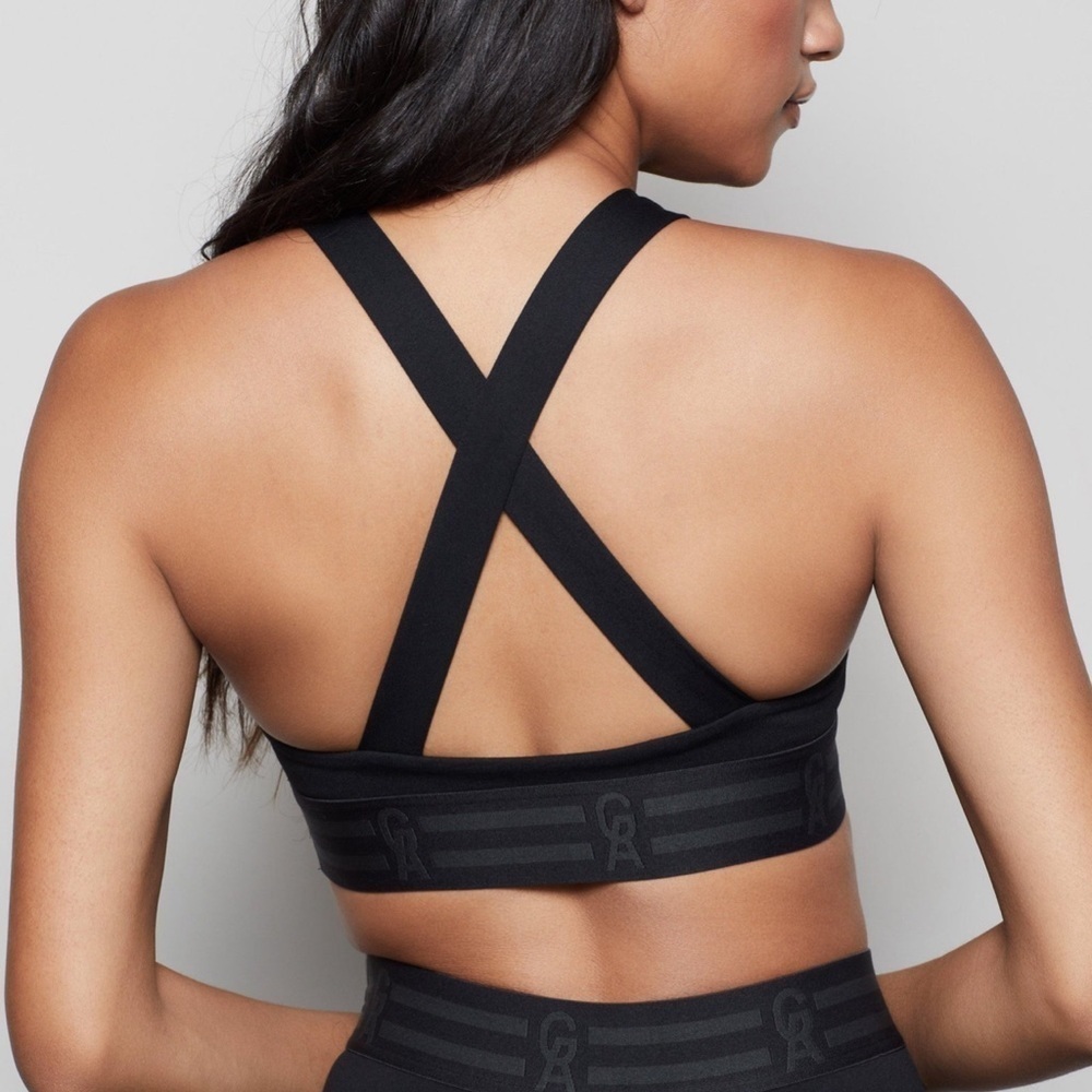 Good American Crossback Icon Bra NWT Women’s Sz 2 US Medium Black - Picture 2 of 8